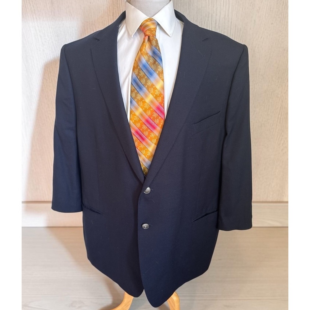 Joseph Abboud Heritage 54R Blue Reda Italian Wool Blazer Jacket Egypt Woven 110s